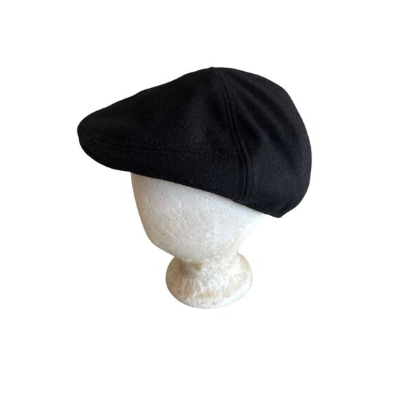 Cremeux Black Newsboy Cap S/M Polyester & Wool Blend - Picture 1 of 5